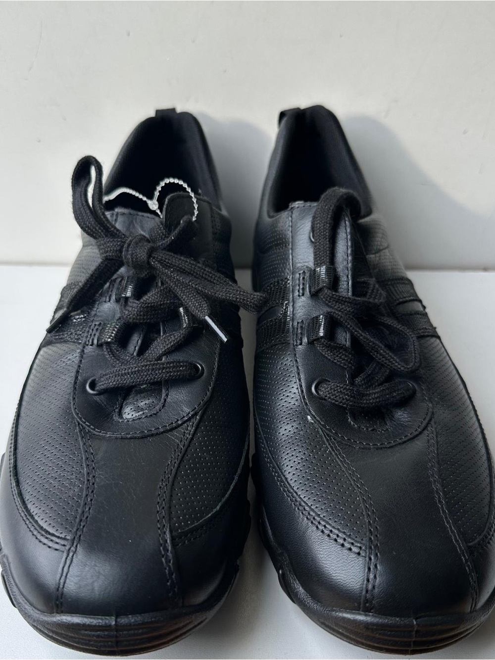 Leanne II Sneakers Hotter Ortholite Black Leather Walking Shoe Women US 11 UK 9